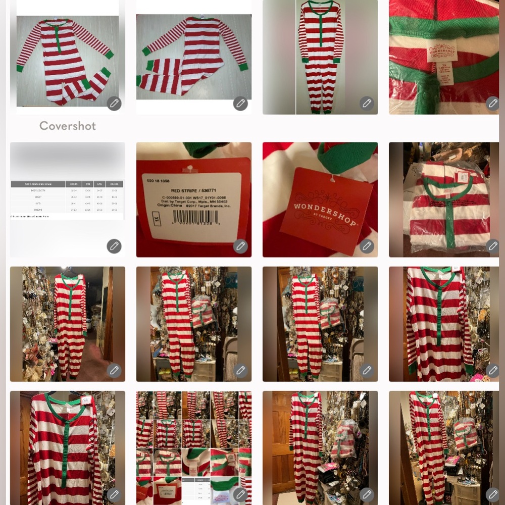 WONDERSHOP ONESIES Red White Green Holiday Stripe Union Suit PJ NEW PLUS SZ 1x3x - Picture 2 of 16